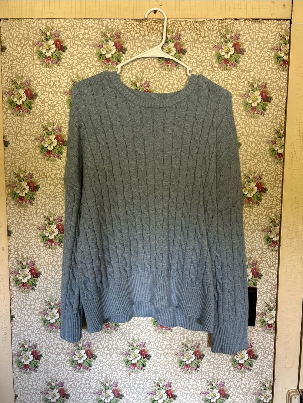 Cotton On Cable Knit Crewneck Sweater - Light Blue